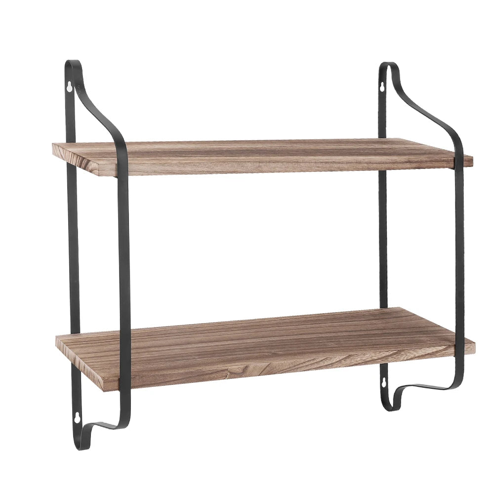 Rustic Industrial Pipe Wall Floating Shelf