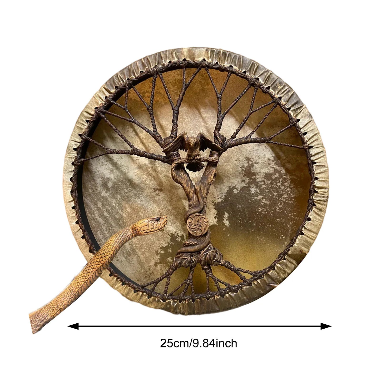 Handmade Shaman Drum Tree-of-Life Siberian Drum With Drum Stick Sound Healing Adult Drum Reflection And Meditation Home Decor