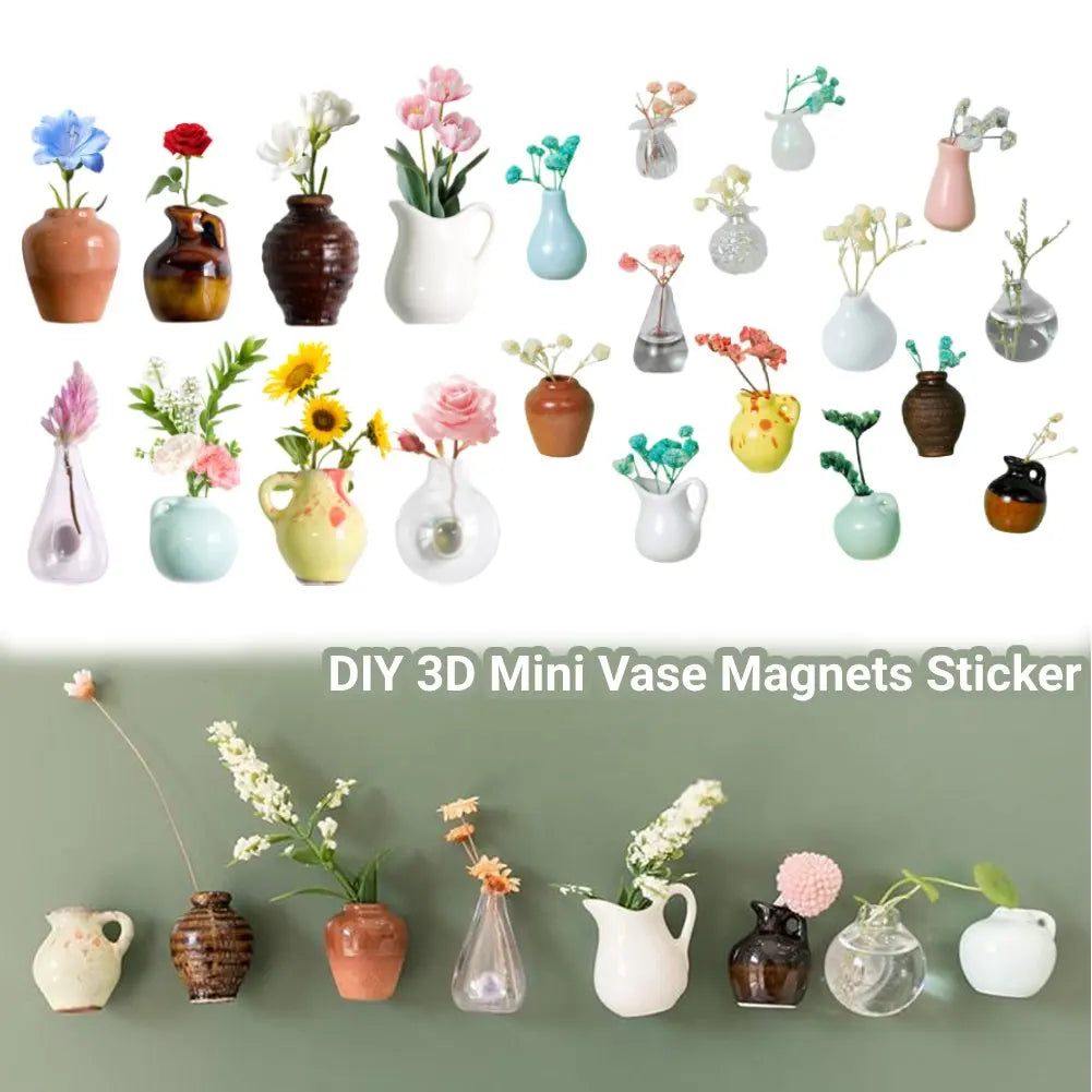 Mini Ceramics Flower Vase Magnets