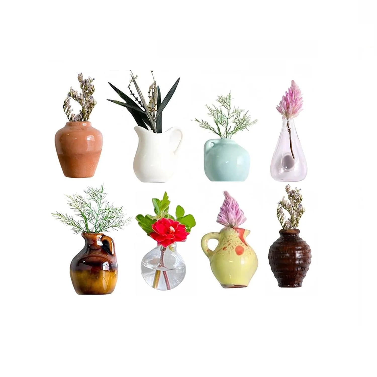 Mini Ceramics Flower Vase Magnets