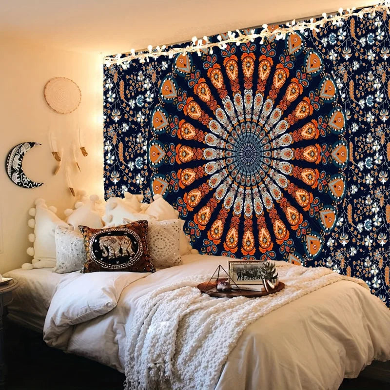 Bohemian Mandala Tapestry, Multiple Sizes