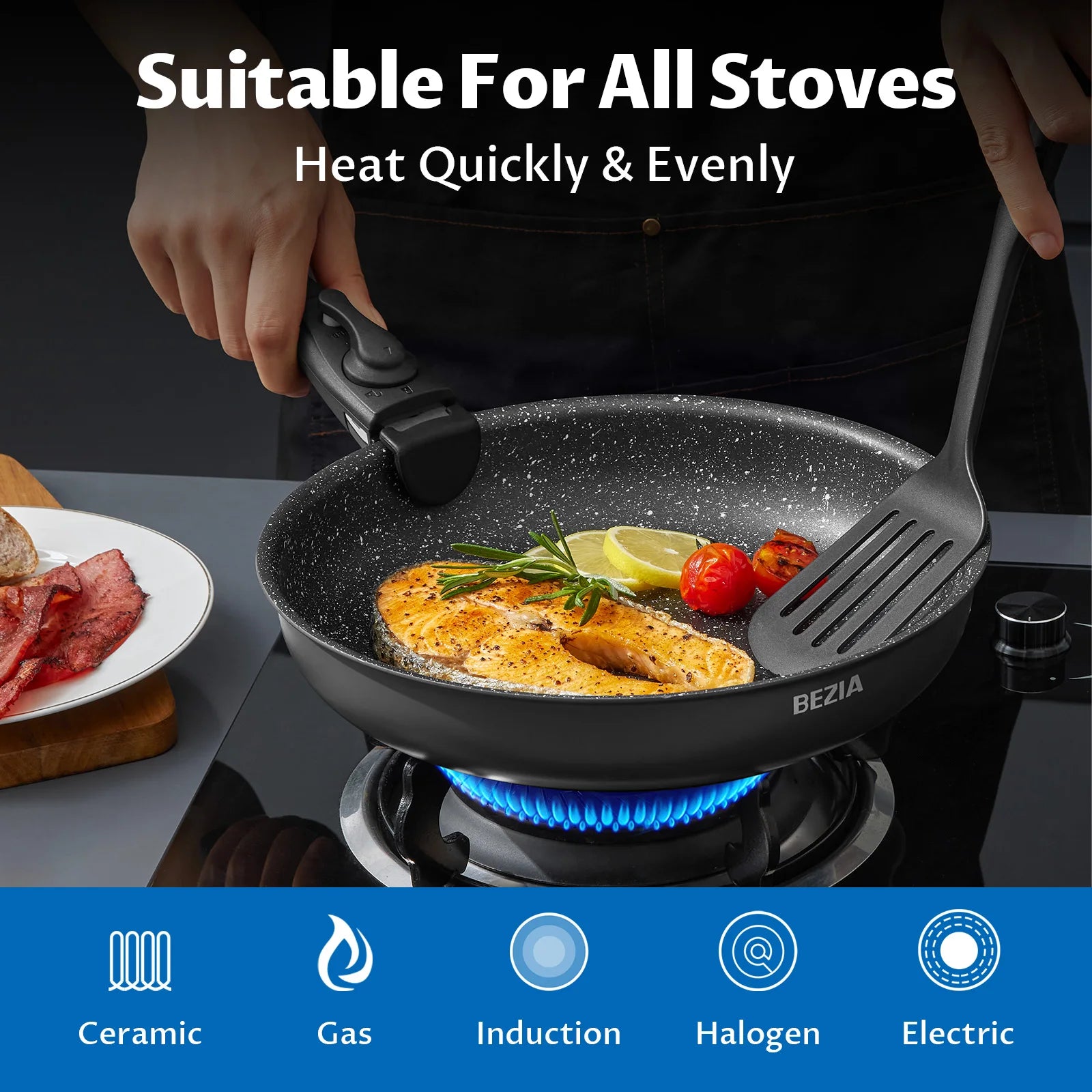 Induction Cookware Set 13 Pieces, Nonstick Pots and Pans Set with Removable Handles, Stackable Design for RV