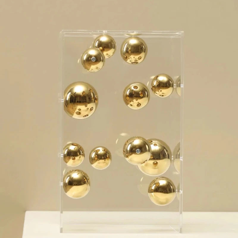 Decorative Acrylic Cube with Colored Spheres
