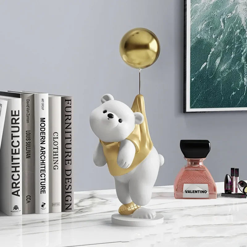 Balloon Polar Bear Resin Home Decor Figurines