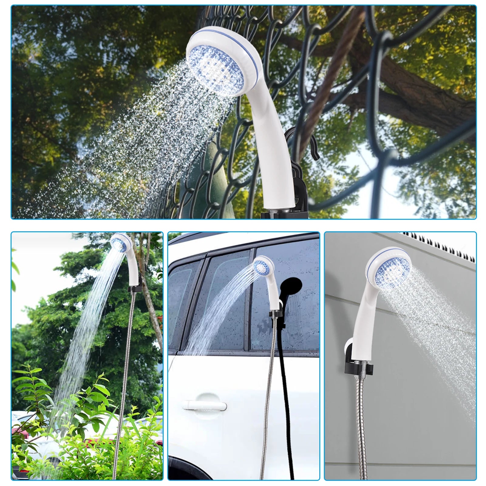 Portable Camping Shower with USB Rechargeable Pump