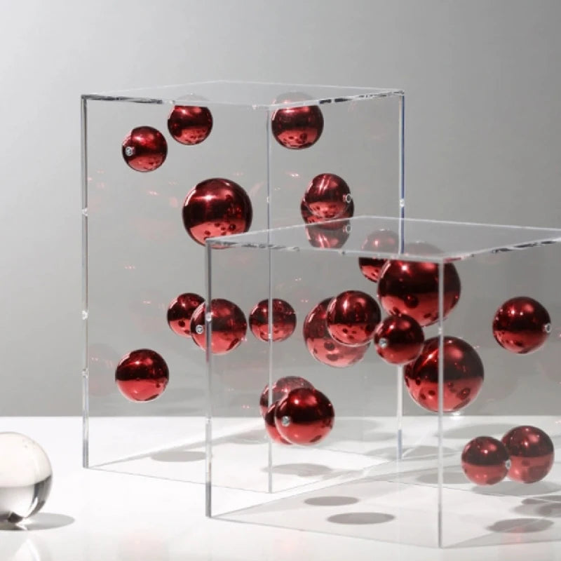 Decorative Acrylic Cube with Colored Spheres