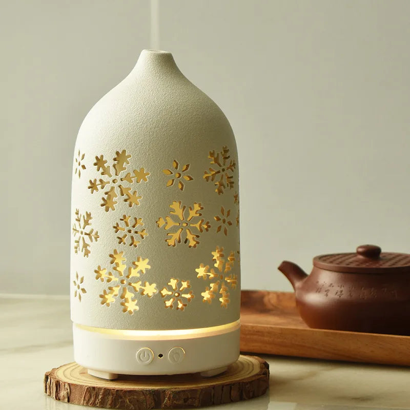 Ceramic Essential Oil Diffuser with multi-color Ambient Light