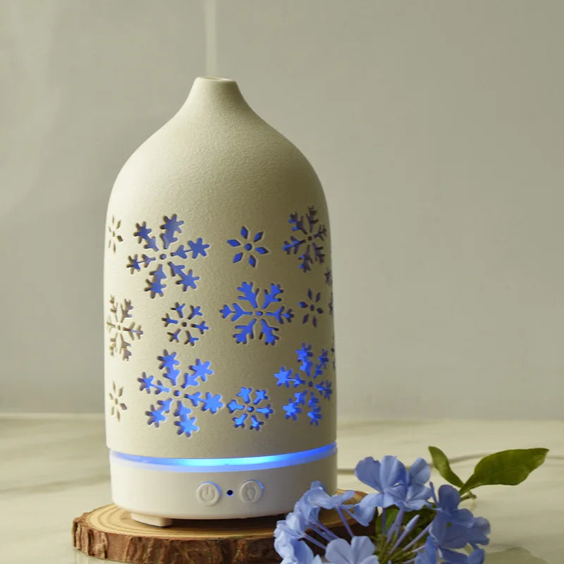 Ceramic Essential Oil Diffuser with multi-color Ambient Light
