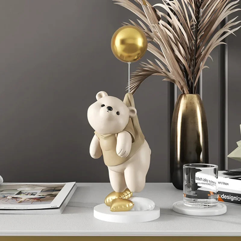 Balloon Polar Bear Resin Home Decor Figurines