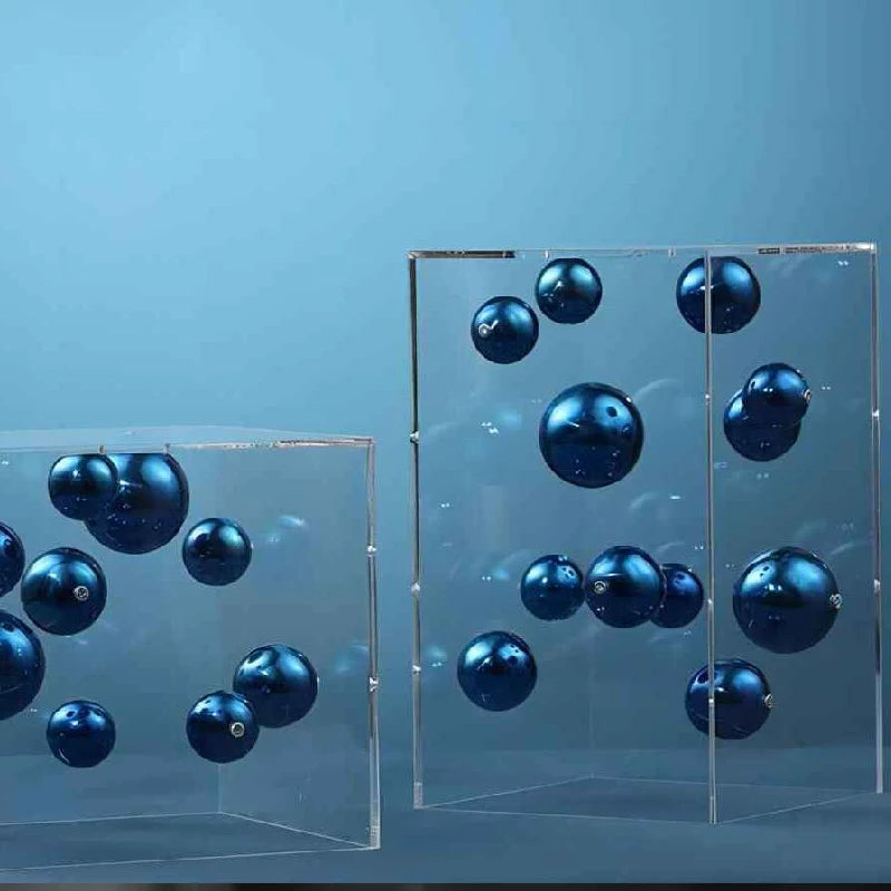 Decorative Acrylic Cube with Colored Spheres
