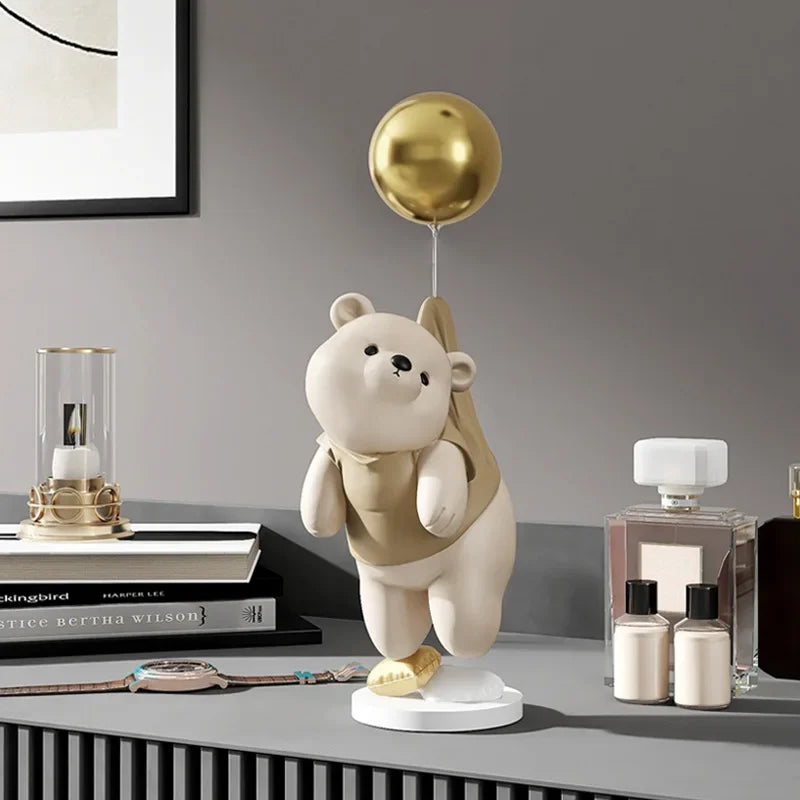 Balloon Polar Bear Resin Home Decor Figurines