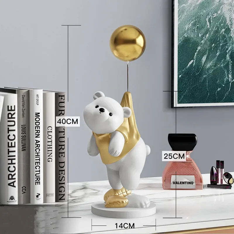 Balloon Polar Bear Resin Home Decor Figurines