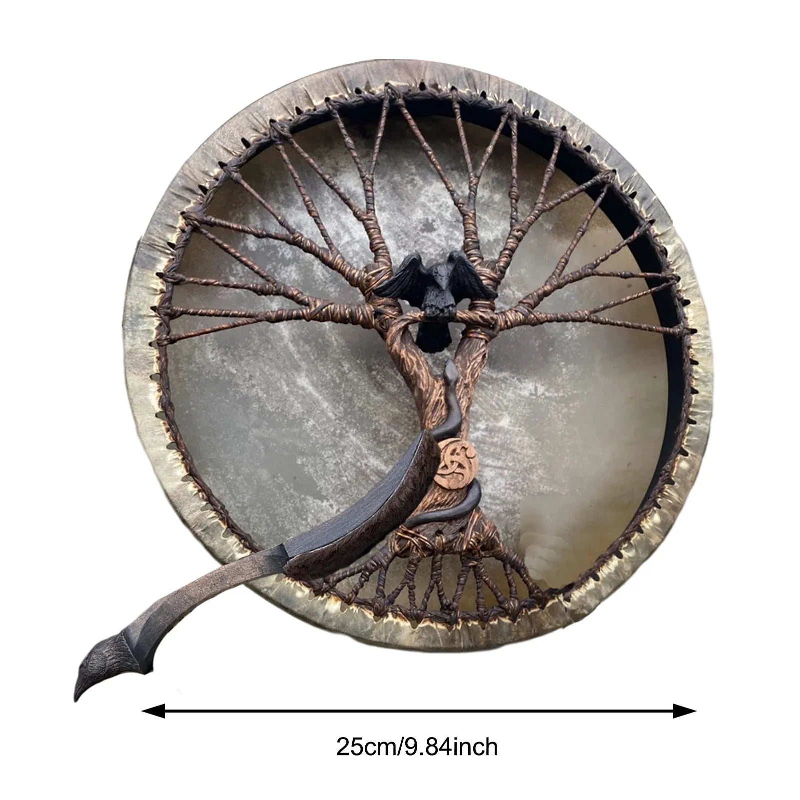 Handmade Shaman Drum Tree-of-Life Siberian Drum With Drum Stick Sound Healing Adult Drum Reflection And Meditation Home Decor