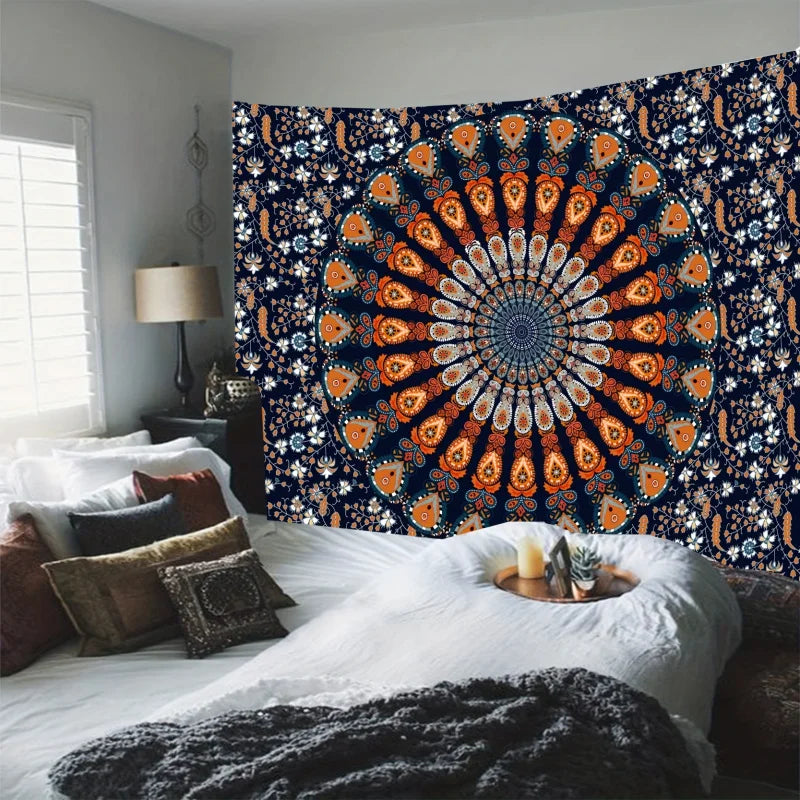 Bohemian Mandala Tapestry, Multiple Sizes