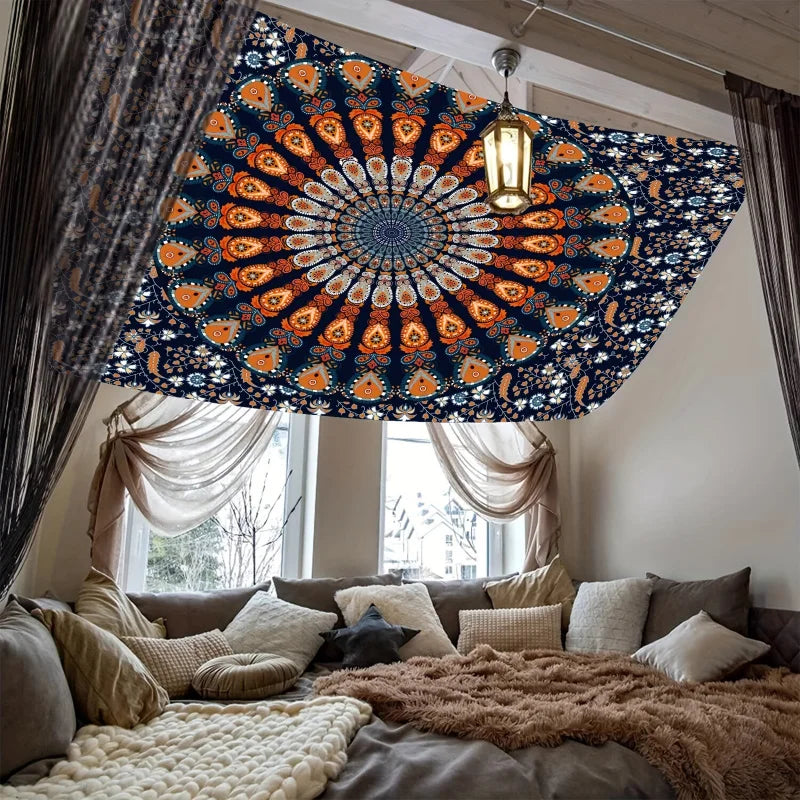 Bohemian Mandala Tapestry, Multiple Sizes