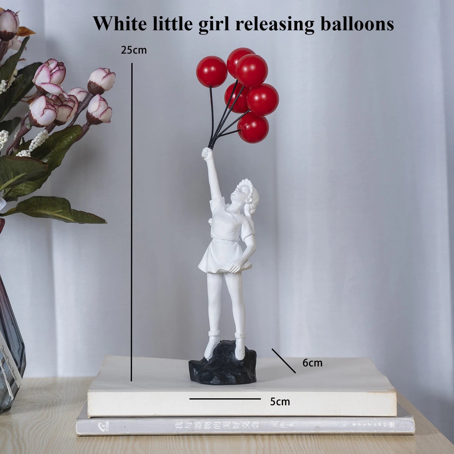 Flying Balloon Girl Figurine