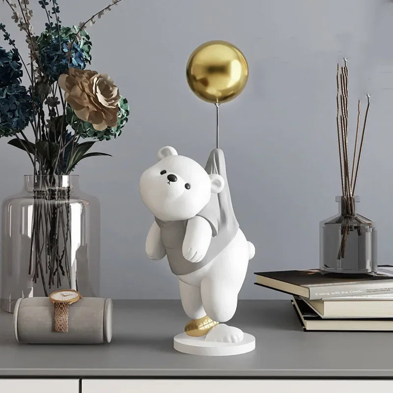 Balloon Polar Bear Resin Home Decor Figurines