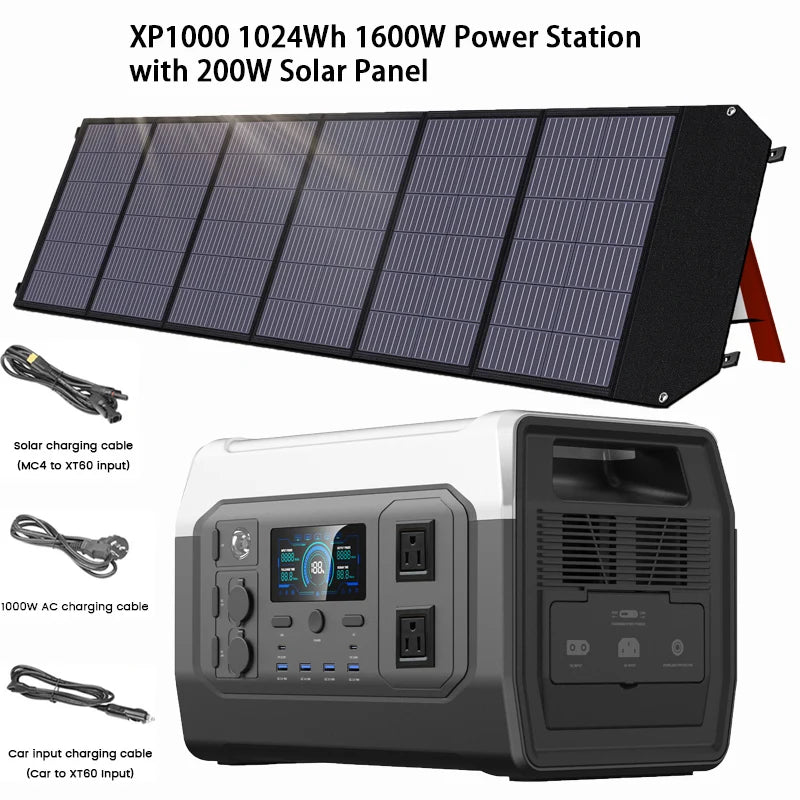 Portable Power Station With Foldable Solar Panel