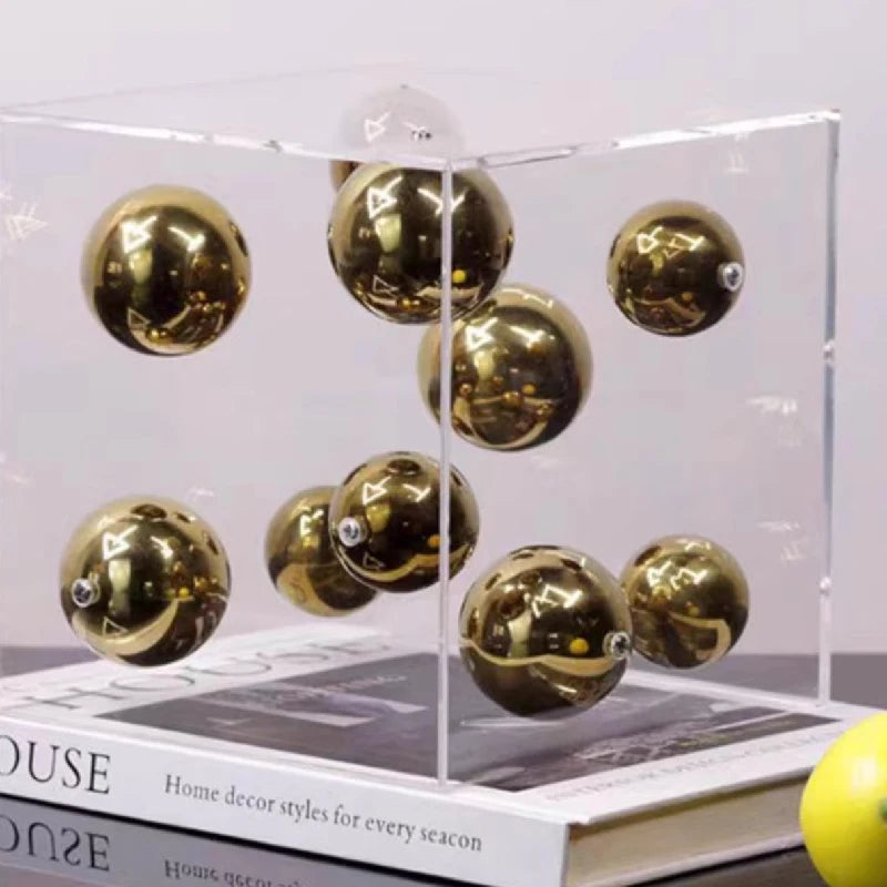Decorative Acrylic Cube with Colored Spheres