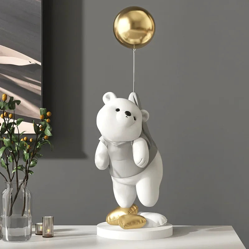 Balloon Polar Bear Resin Home Decor Figurines