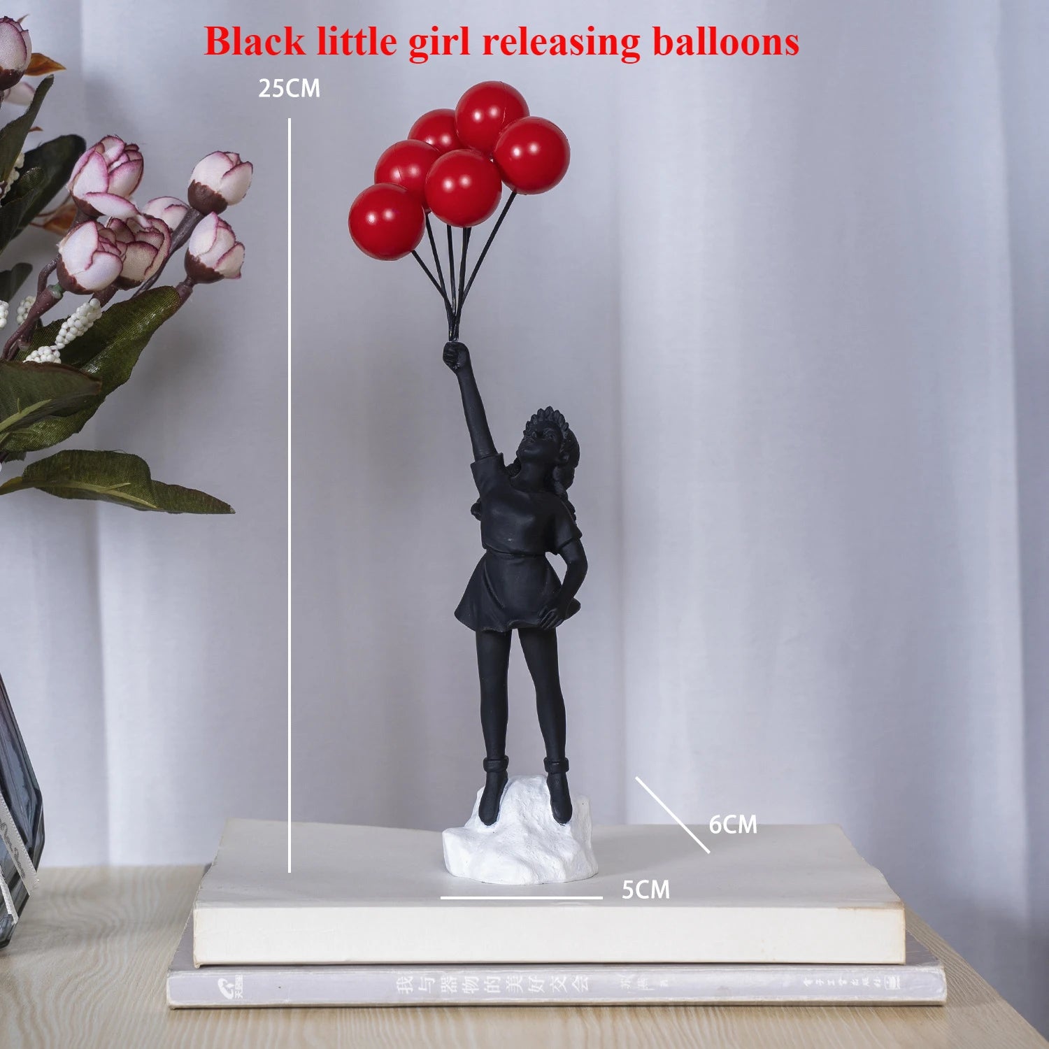 Flying Balloon Girl Figurine