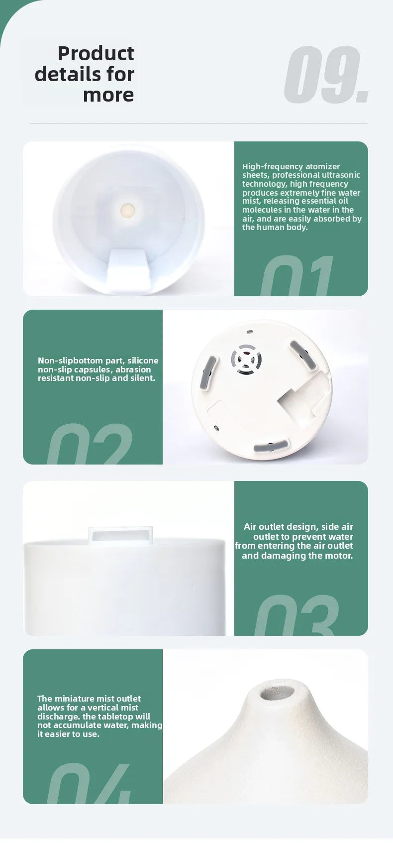 Ceramic Essential Oil Diffuser with multi-color Ambient Light