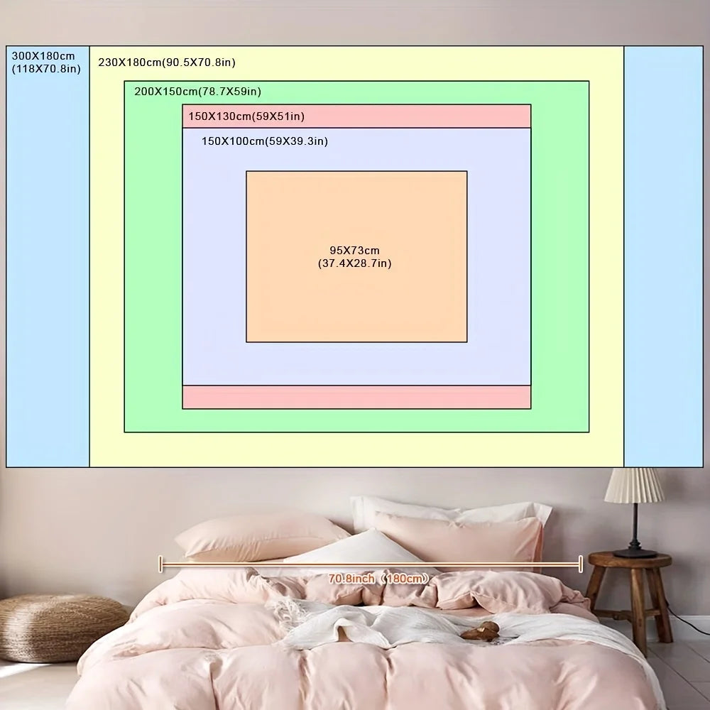 Window Illusion Relaxation Landscape Tapestry, Multi-Sizes