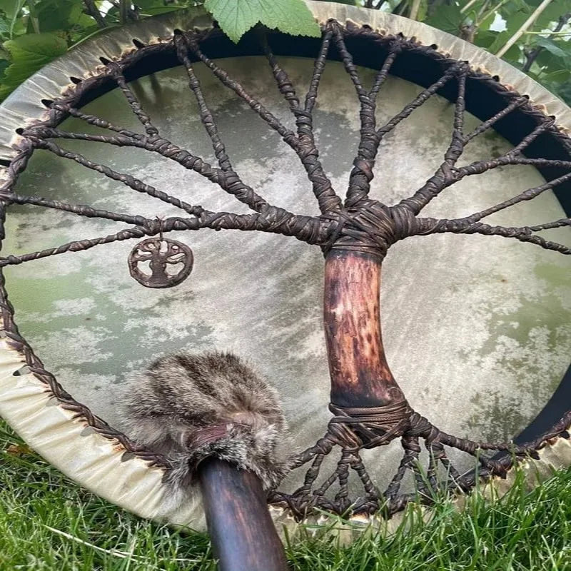 Shaman Drums 'Tree of life' Spirit Music Siberian Autumn Fountain Drum Wall Hanging Decoration Handmade Craft Wood Ornament