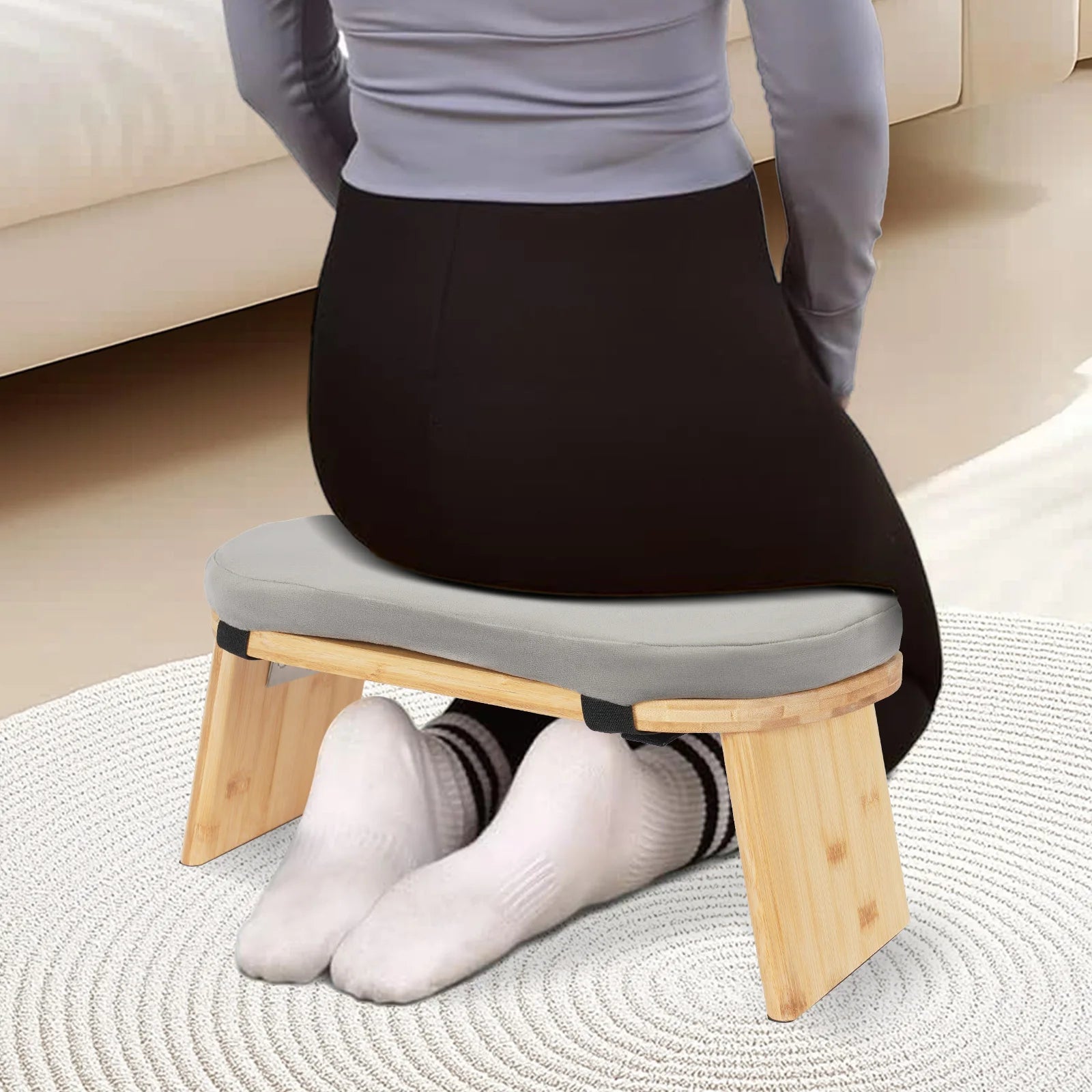 Folding Praying Meditation Stool with Cushion